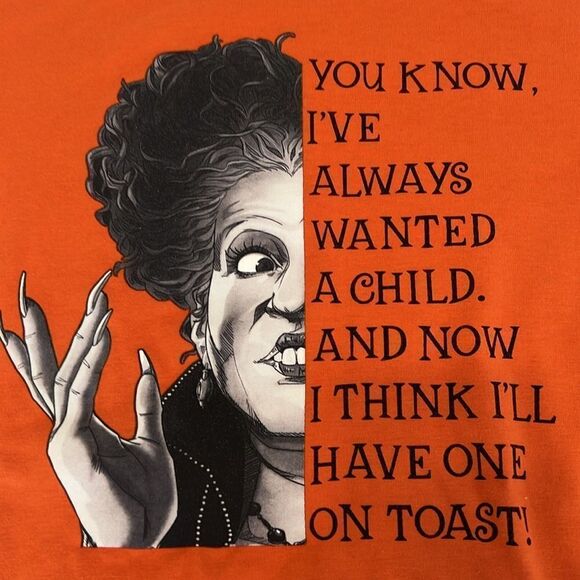 Hocus Pocus size XL short sleeve orange Winifred Sanders tshirt GUC - Picture 3 of 7